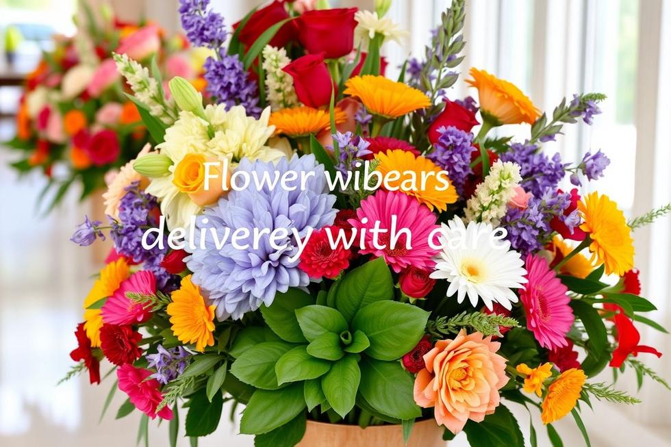 Um lindo arranjo floral simbolizando o cuidado e a estética no transporte de flores.