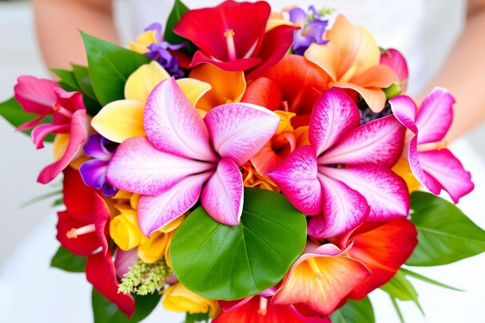 Buquês Tropicais: Cor e Alegria dos buquê de noiva