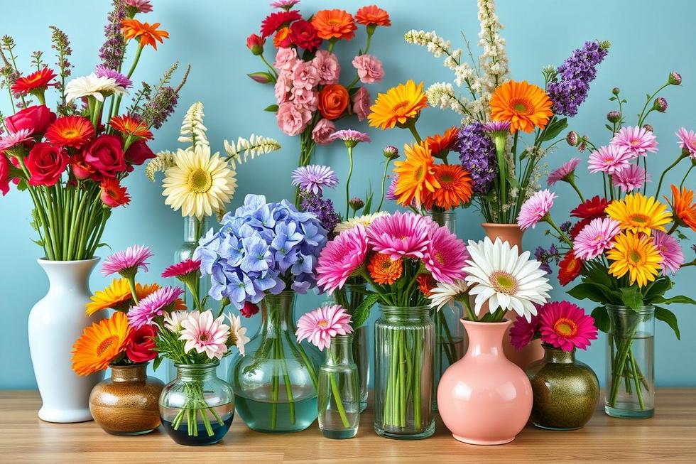 Arranjos florais diversos em vasos criativos