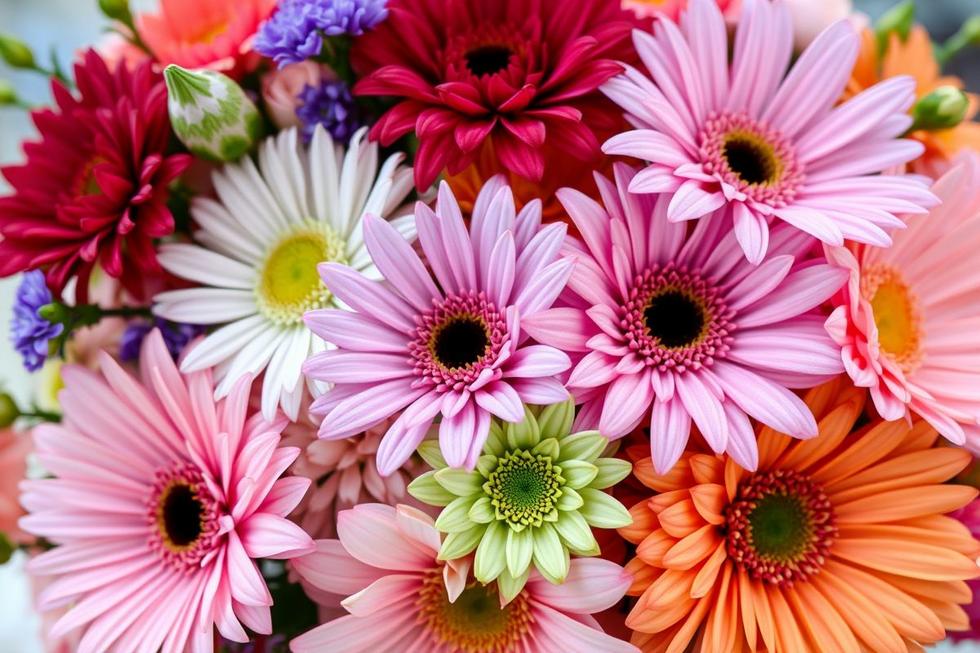 Buquê de flores vibrantes e elegantes