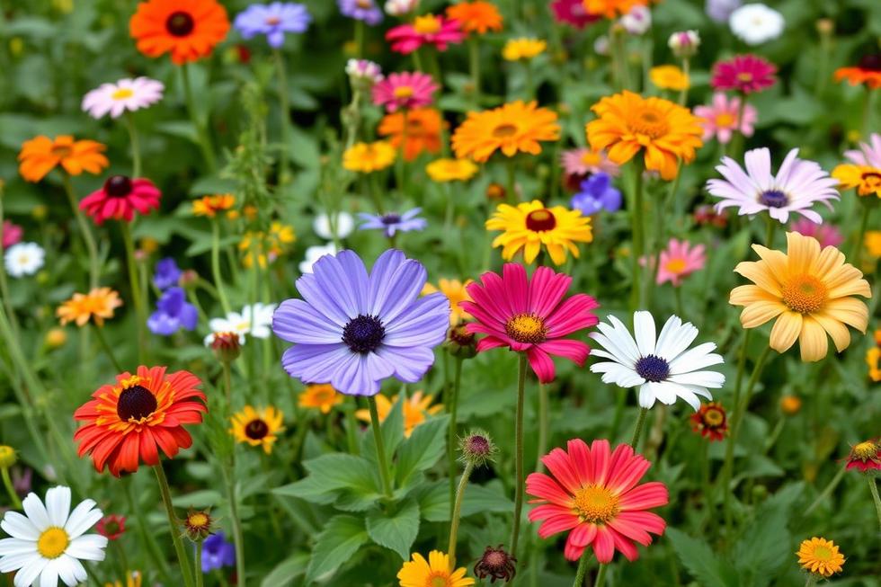A beautiful garden filled with a variety of edible flowers