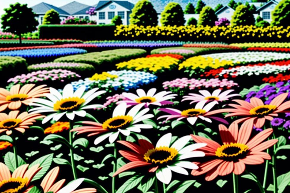 Jardim caseiro florido, representando a alegria de cultivar flores.