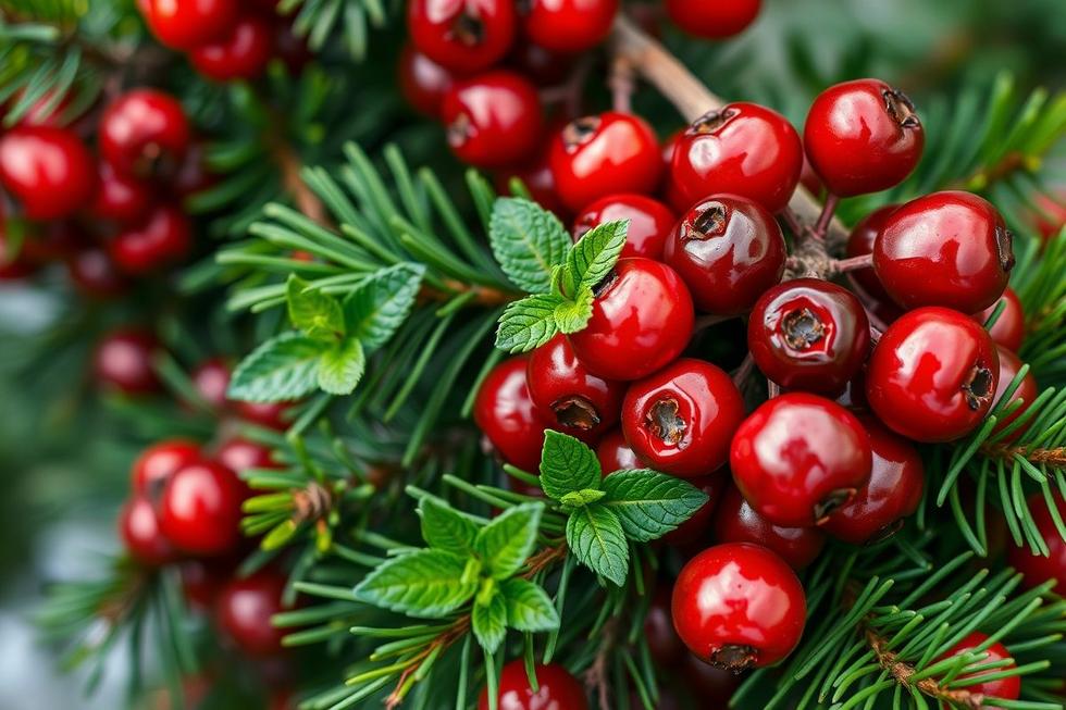 Bagas vermelhas e hortelã: harmonizando cores e aromas