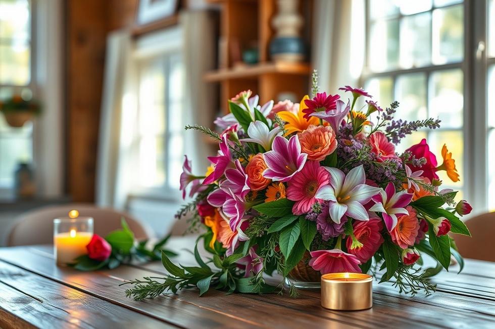 Buquê de flores e aromas naturais para decoração e saúde, com buquê de flores e aromas naturais