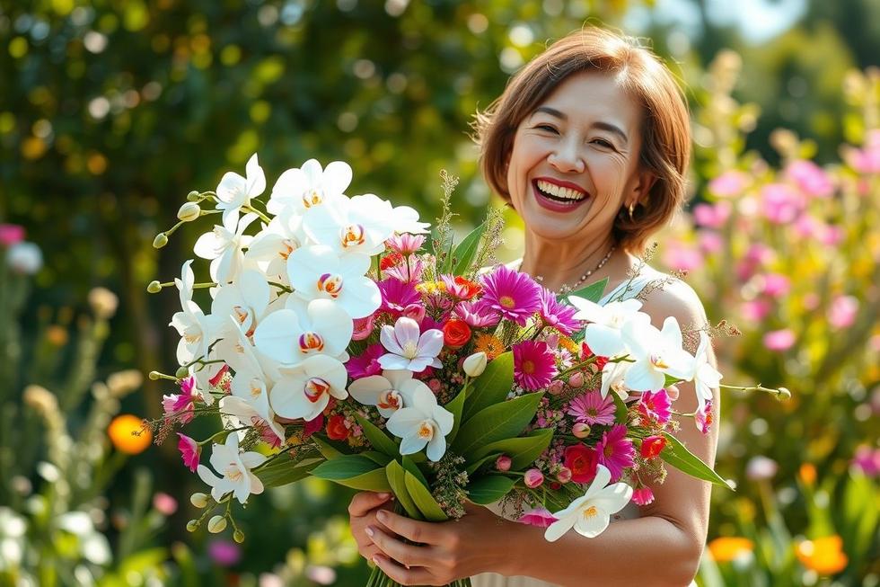 capa buquê de orquídeas flores silvestres presente Dia das Mães