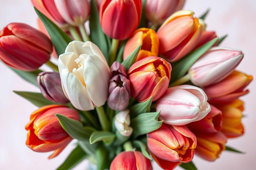 Como escolher as cores perfeitas das tulipas multicoloridas