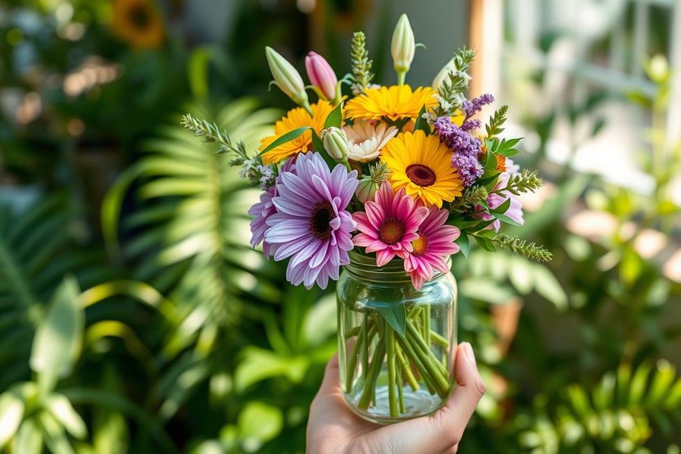 Buquê sustentável com flores locais, arranjo ecológico