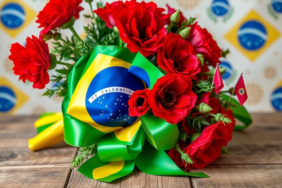 Finalização e símbolos: acrescentando detalhes patrióticos ao seu buquê