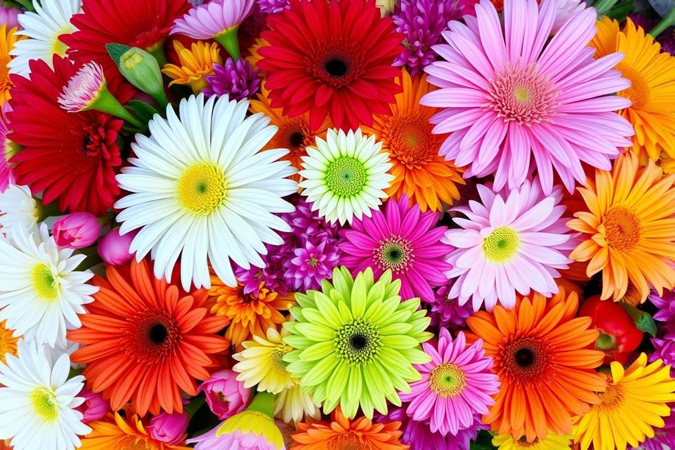 Um array vibrante de flores simbolizando festividades culturais.