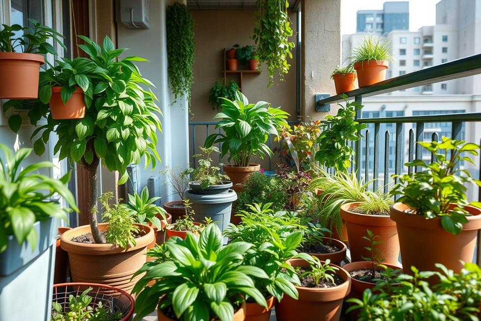 Capa do artigo mostrando vasos reaproveitados, plantas verdes e foco em sustentabilidade