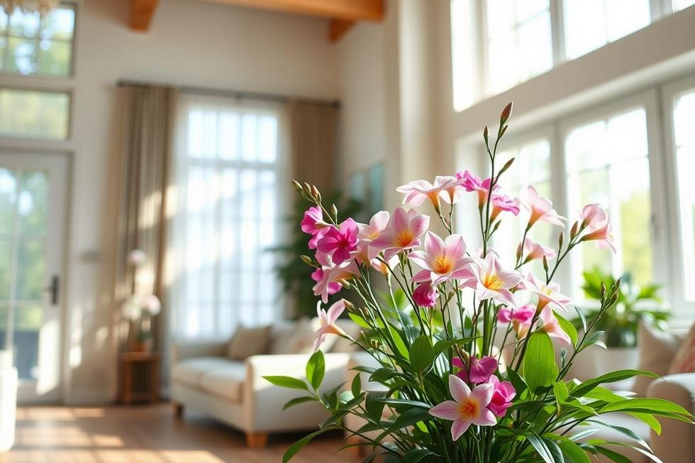 Um espaço harmonioso com flores que atraem boas energias.