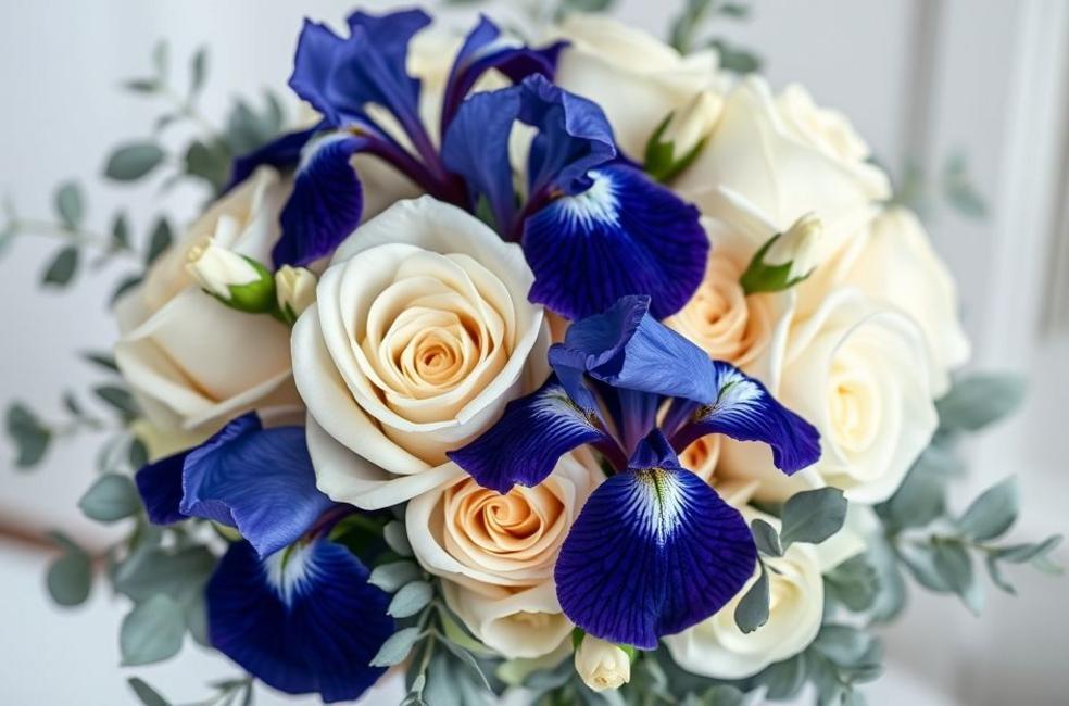 Explorando As Cores Inusitadas Buquês Azul e Branco e Outras Combinações Ousadas