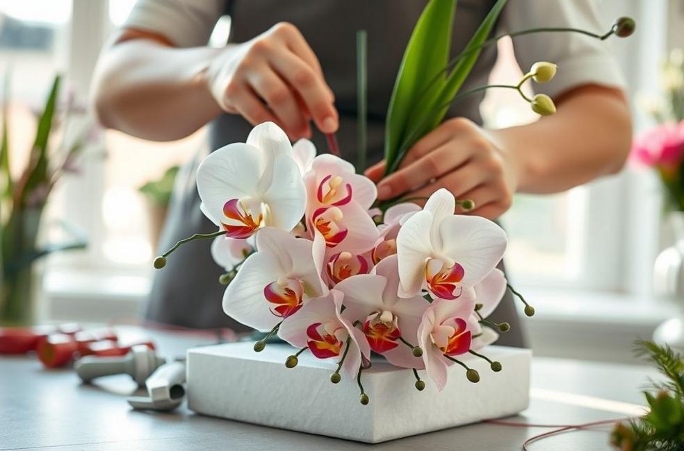 2. Montagem da estrutura do buquê