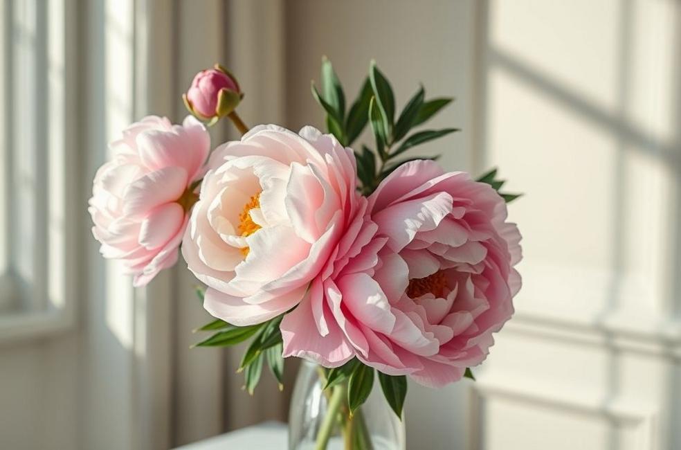 Conservação e Valor Mantendo seu Buquê de Peônias Sempre Fresco
