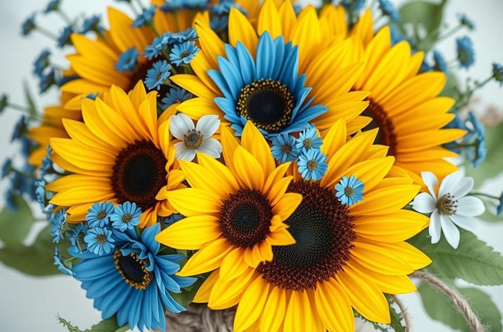 Montagem Criativa – Técnicas para combinar girassol com outras flores