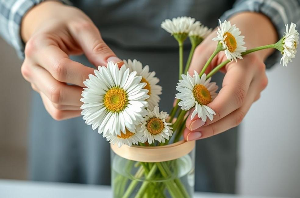 Preparando os Caules e Montando a Estrutura do Buquê
