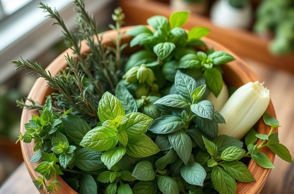 As Sete Ervas que Formam o Círculo de Proteção, vaso de 7 ervas